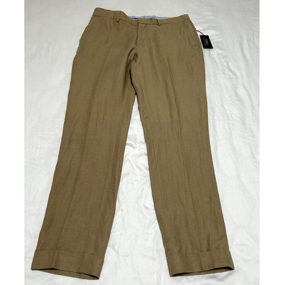 Polo Ralph Lauren Classics Mens Linen Suit Trousers Pants Coastal Beige 36x32